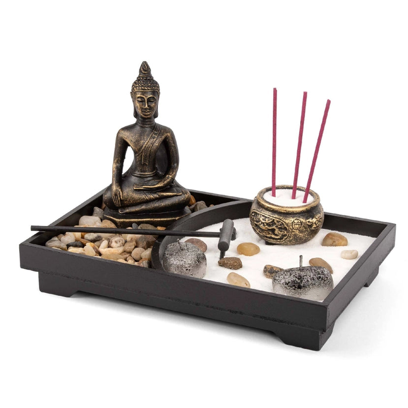 Mini Buddha Zen Garden Kit | Mindfulness & Meditation Gift Set - Crystal Nest