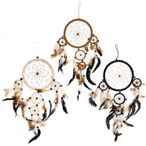 Bali Dreamcatchers with Feathers - Set of 3 - Crystal Nest