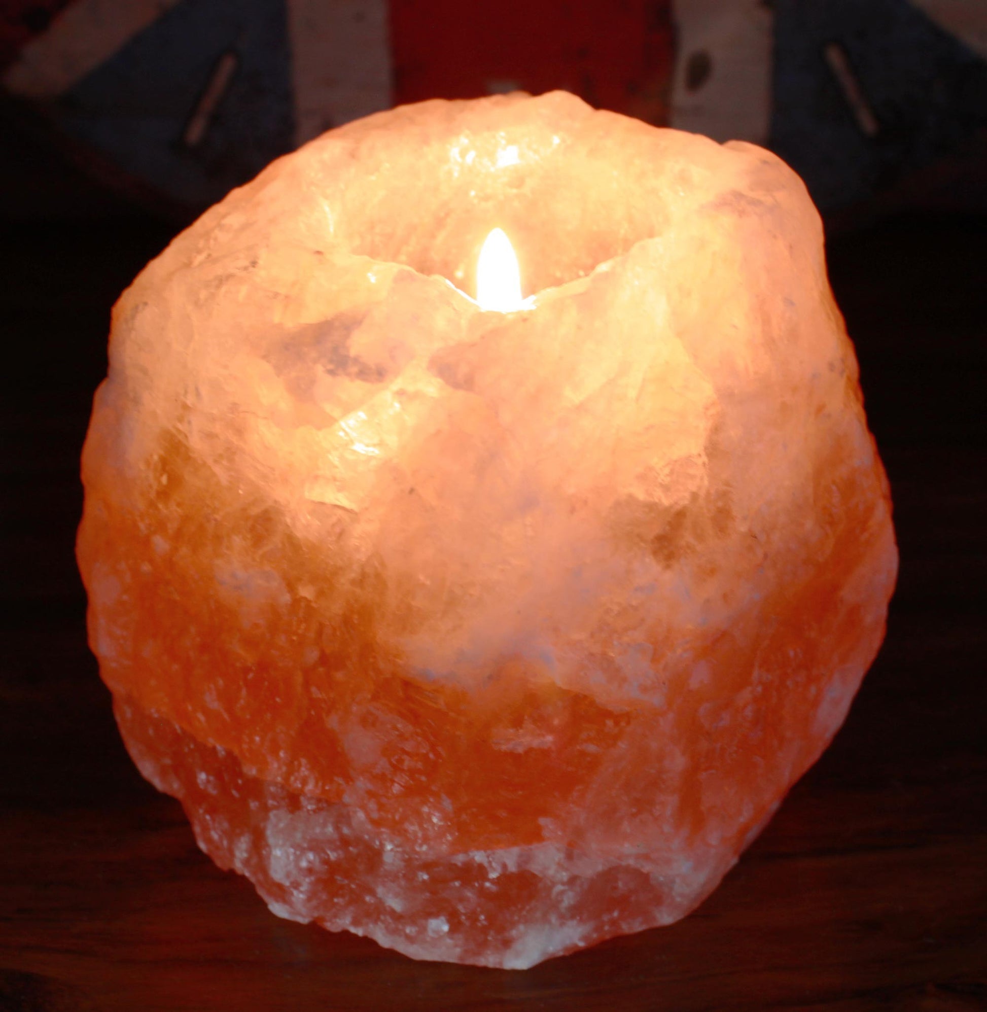 Natural Himalayan Salt Candle Holder | Air Purifier & Relaxing Warm Glow - Crystal Nest