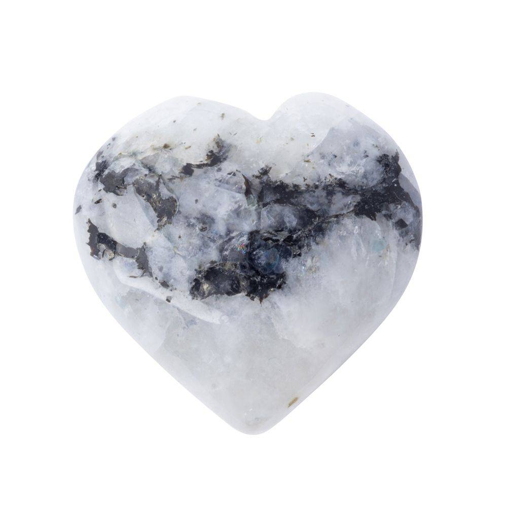 Rainbow Moonstone Crystal Heart - Crystal Nest