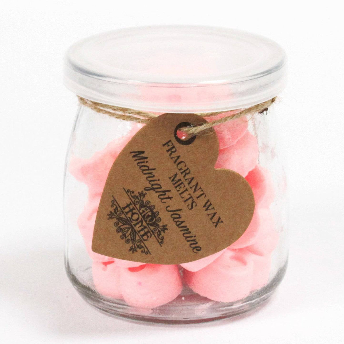 16 x Midnight Jasmine Soy Wax Melt Hearts in Glass Jar - Crystal Nest