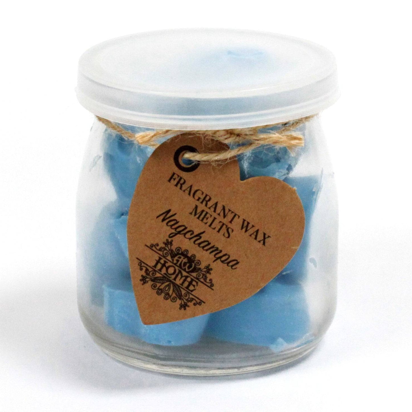 16 x Nagchampa Soy Wax Melt Hearts in Glass Jar - Crystal Nest