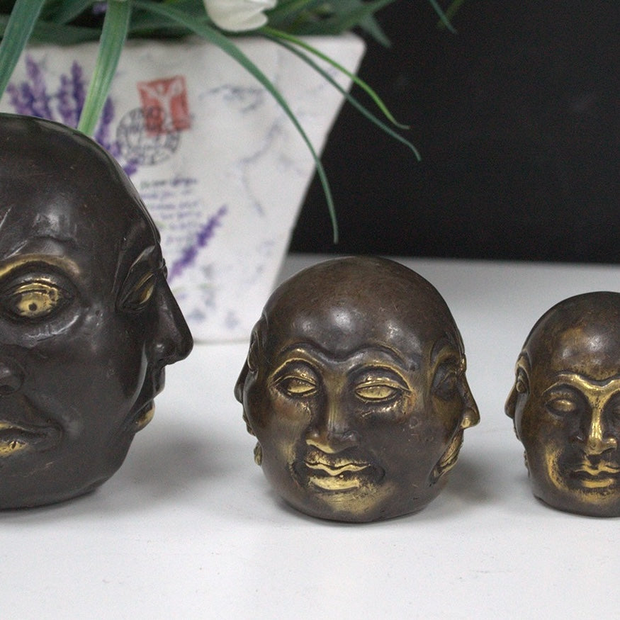 Brass Feng Shui Four-Face Buddha | Decor & Spiritual Ornament - Crystal Nest