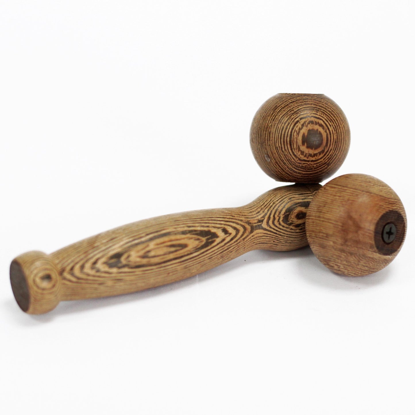 Double Ball Massage Roller | Handheld Wooden Stress Relief Tool - Crystal Nest