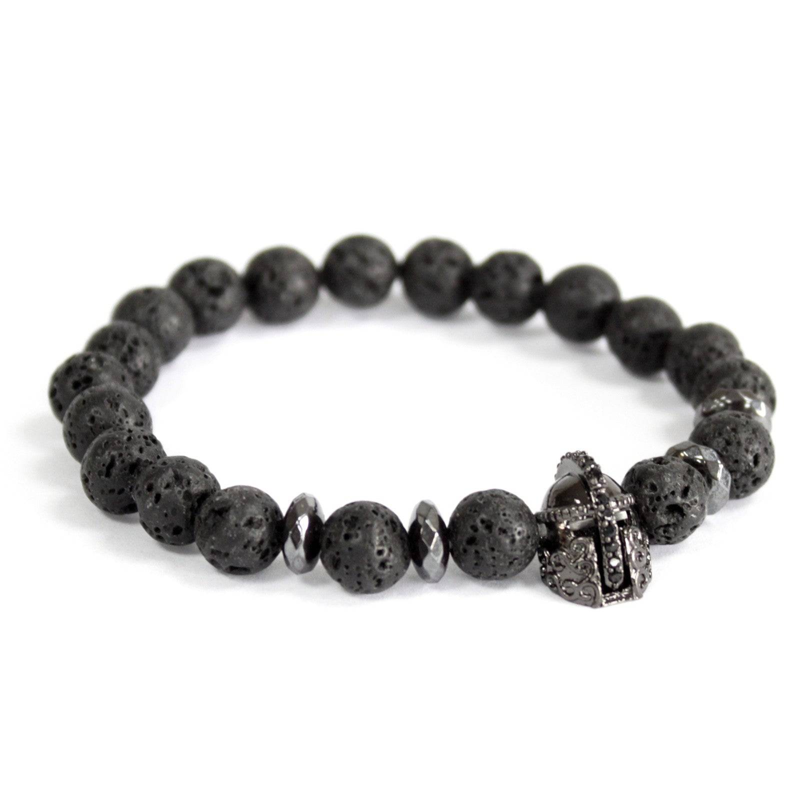 Knight's Helmet & Lava Stone Bear Bracelet – Strength & Rebirth - Crystal Nest