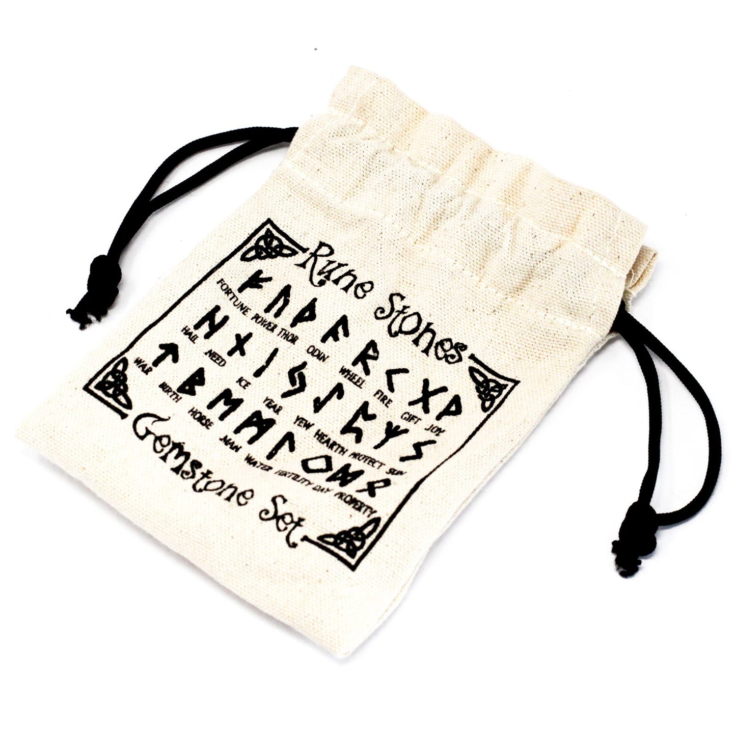 Clear Quartz Rune Stone Set in Pouch