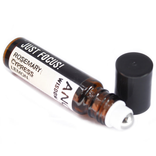Just Focus! Roll On Essential Oil Blend | Concentration & Clarity Aromatherapy - Crystal Nest