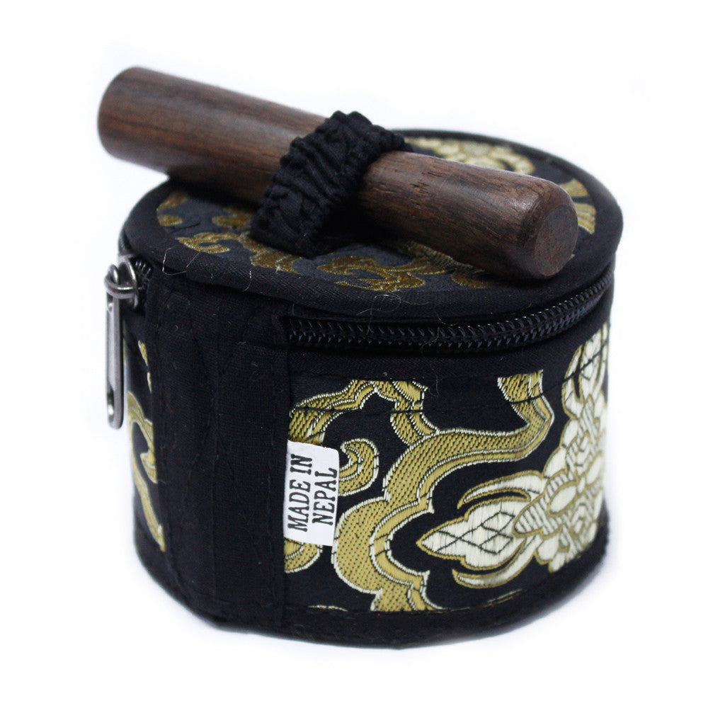Mini Black Tibetan Singing Bowl Gift Set | F#4 Note - Crystal Nest
