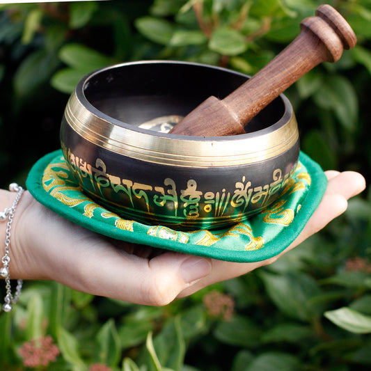 Green Tara Brass Singing Bowl Set 10cm | Meditation & Healing Sound - Crystal Nest