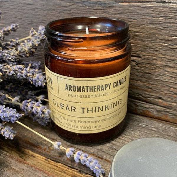 Aromatherapy Soy Wax Candle - Clear Thinking - Crystal Nest