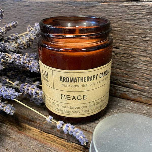 Aromatherapy Soy Wax Candle - Peace - Crystal Nest