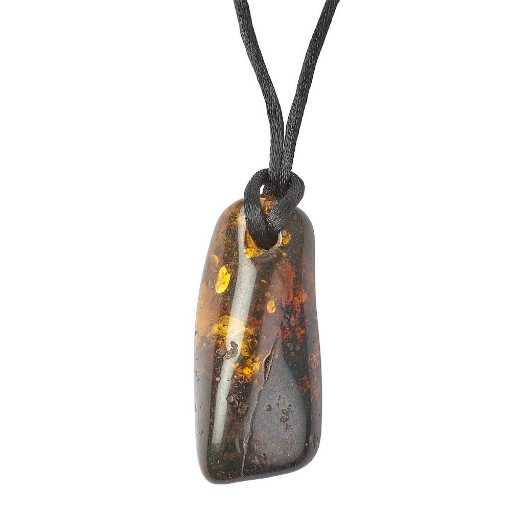 Baltic Amber Necklace | Black Cord - Crystal Nest