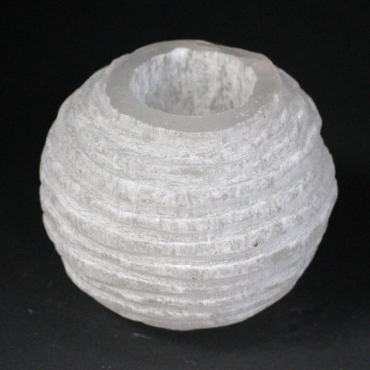 Selenite Snowball Candle Holder - Crystal Nest