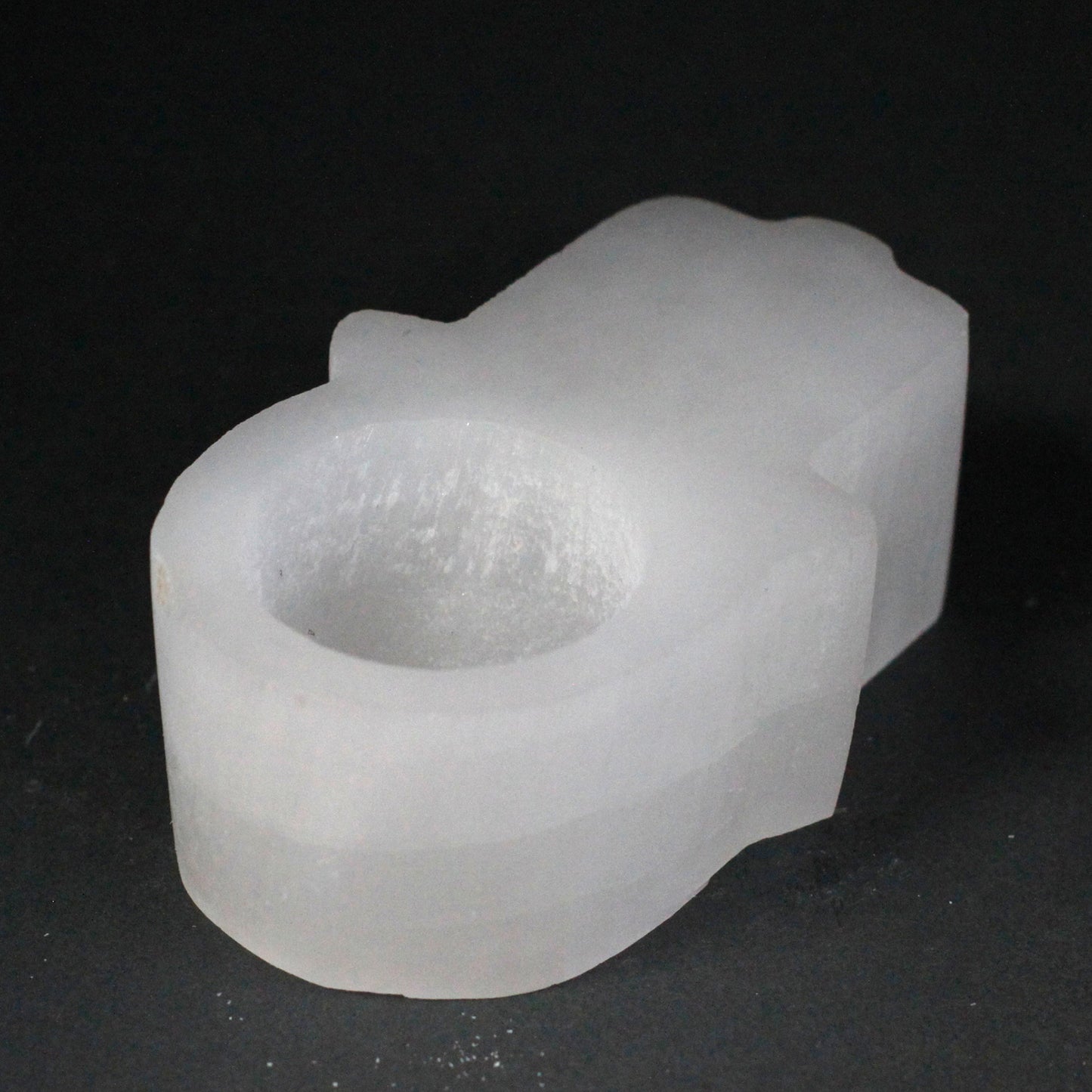 Selenite Hamsa Tealight Candle Holder - Crystal Nest