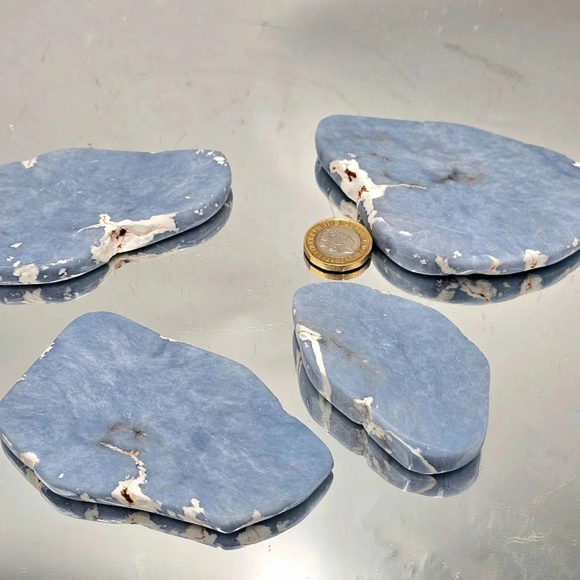 Polished Angelite Crystal Slice - Crystal Nest