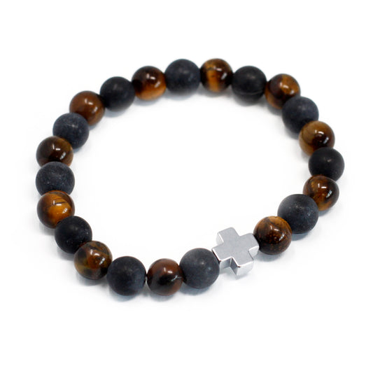 Power Crystal Friendship Bracelets | Tiger Eye & Black Stone | Set of 2 - Crystal Nest