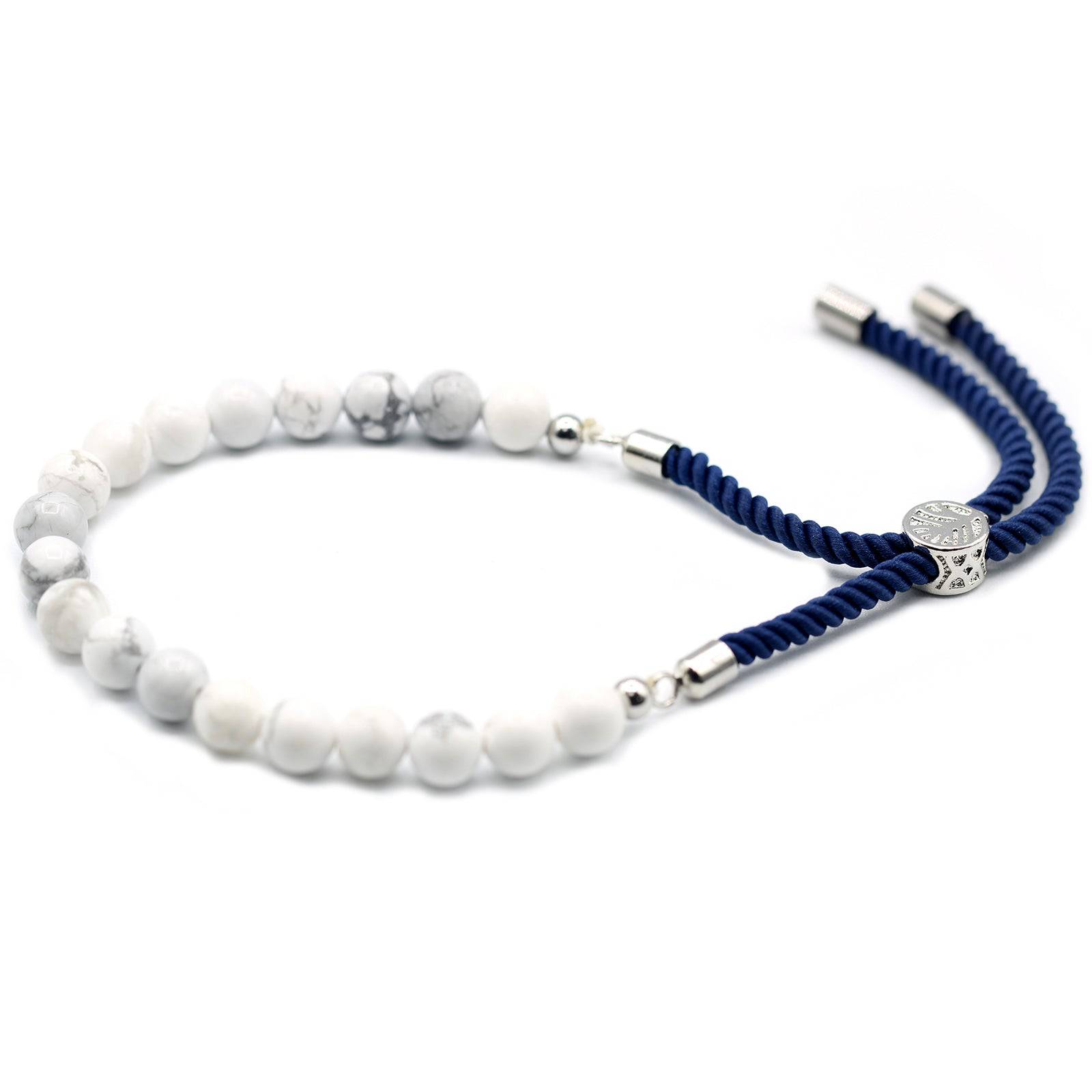 White Howlite Rope String Bracelet - Crystal Nest
