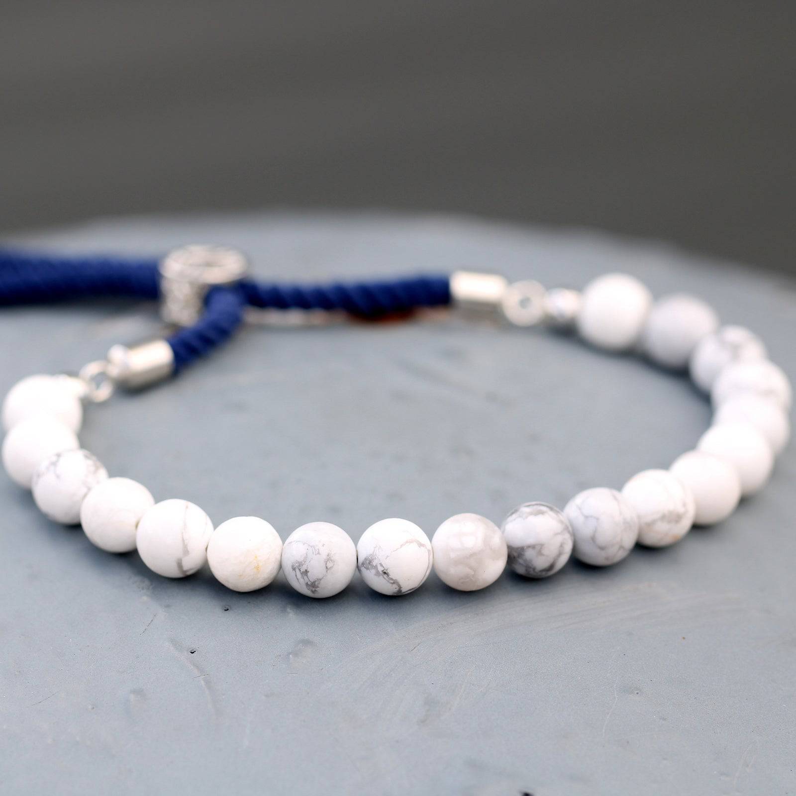 White Howlite Rope String Bracelet - Crystal Nest