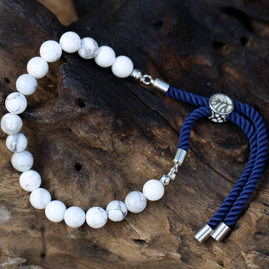 White Howlite Rope String Bracelet - Crystal Nest