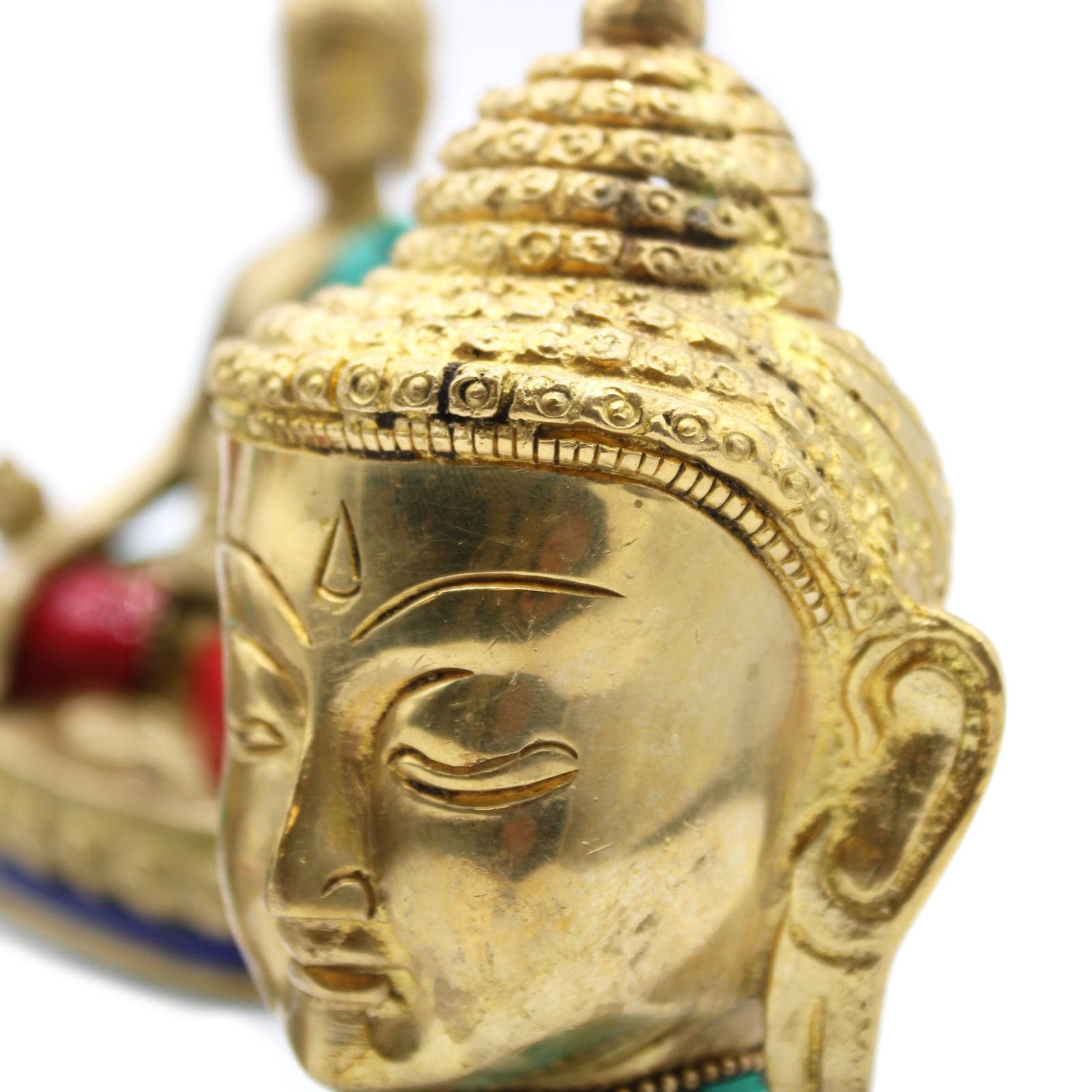 Brass Buddha Head Figure - Large - Crystal Nest