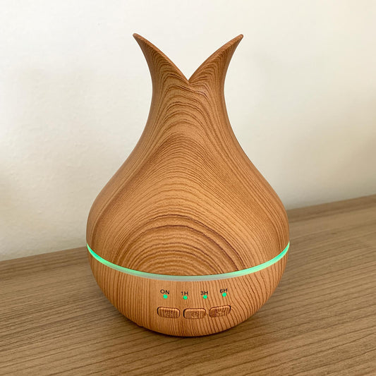 Serenity Mist | Wood-Effect Ultrasonic Aroma Diffuser & Humidifier - Crystal Nest