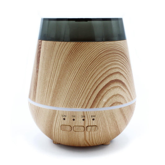 Tranquil Glow | Wood-Effect Ultrasonic Aroma Diffuser & Humidifier - Crystal Nest