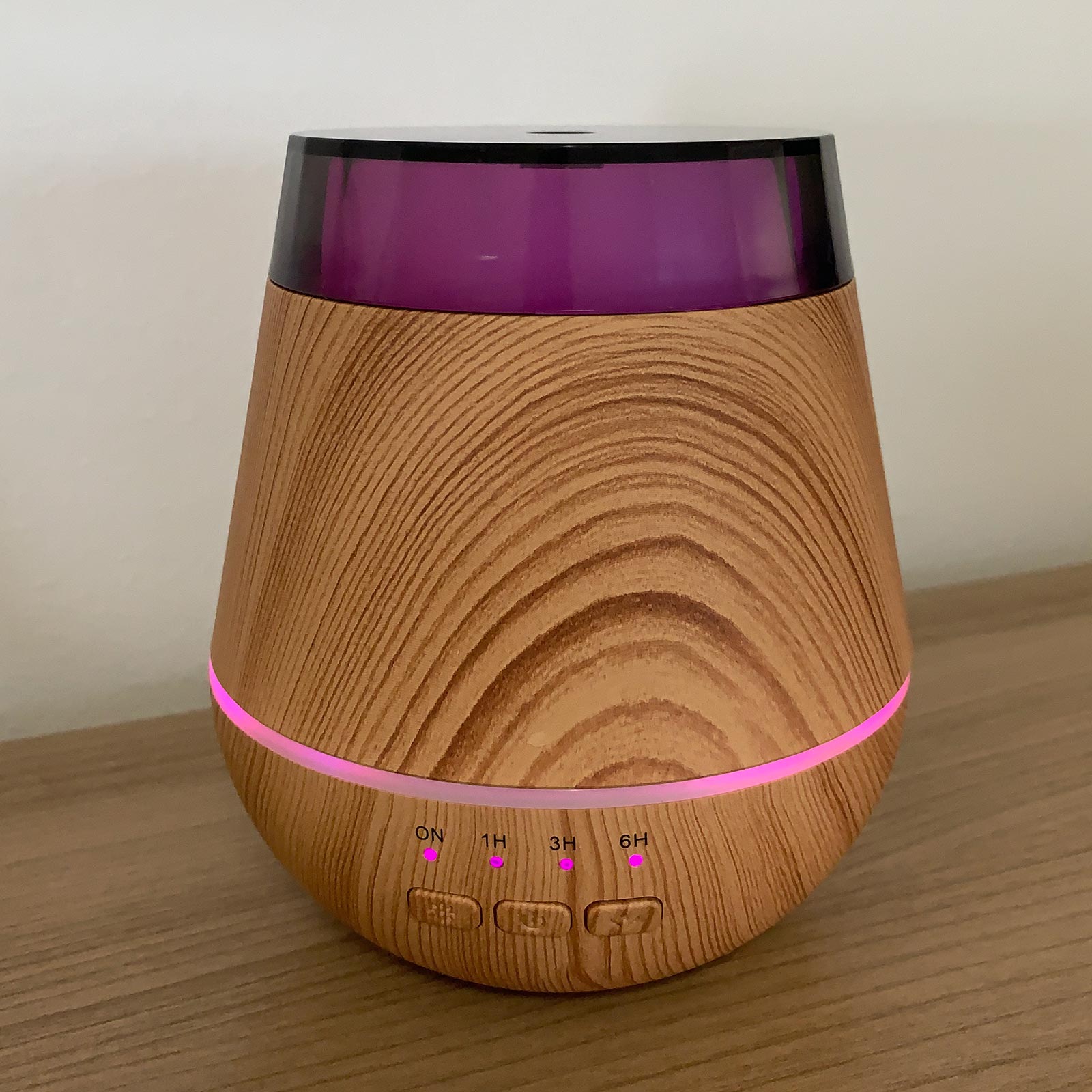 Tranquil Glow | Wood-Effect Ultrasonic Aroma Diffuser & Humidifier - Crystal Nest