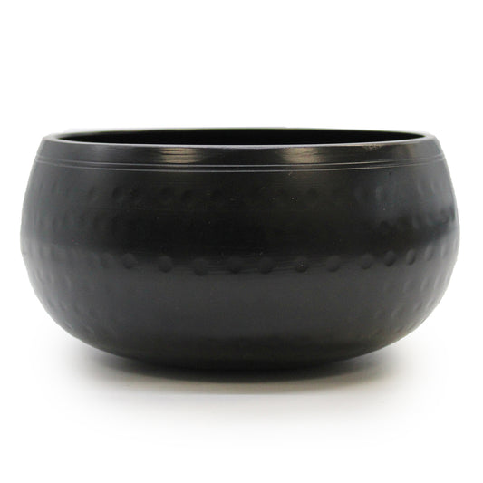 Black Beaten Brass Singing Bowl | Medium | 15cm - Crystal Nest
