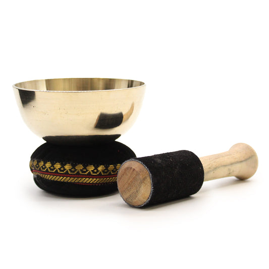 Brass Singing Bowl Gift Set – 9cm | Tibetan Sound Healing Gift - Crystal Nest