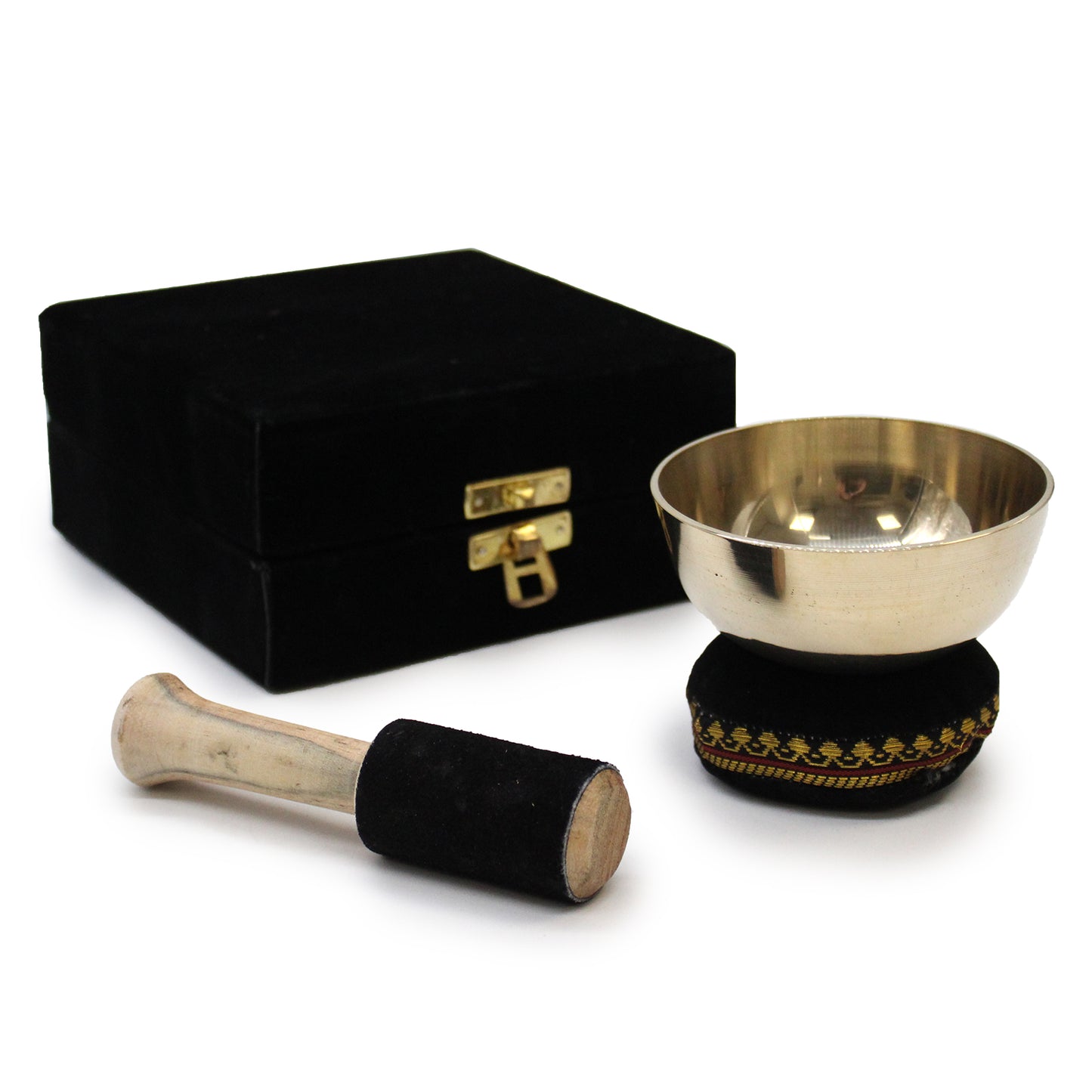 Brass Singing Bowl Gift Set – 9cm | Tibetan Sound Healing Gift