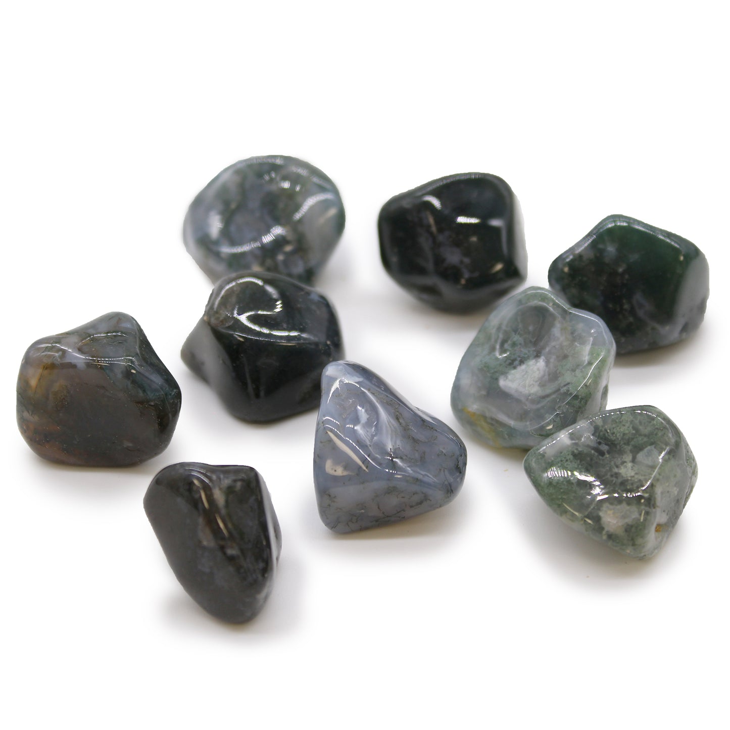 Green Moss Agate Tumblestone - Large - Crystal Nest