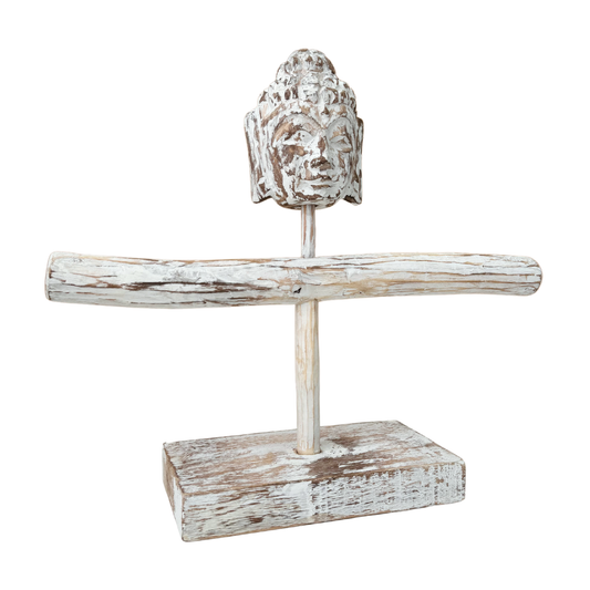 Whitewash Buddha Branch Jewellery Stand - Crystal Nest