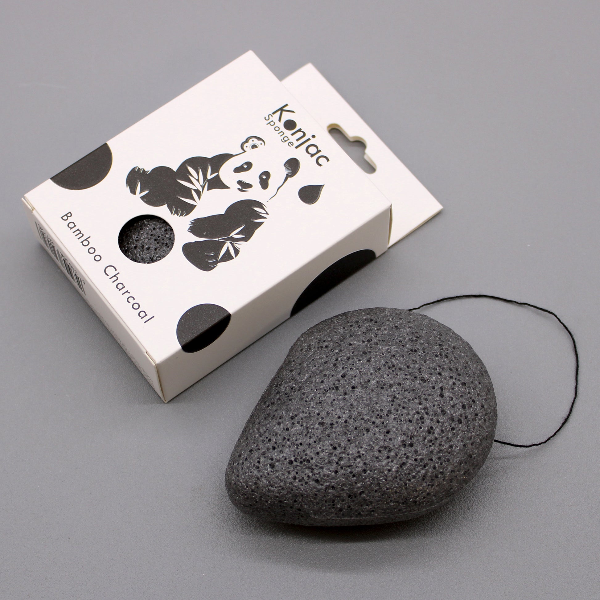 Teardrop Konjac Sponge – Bamboo Charcoal | Anti-Bacterial Cleanse for Acne-Prone Skin - Crystal Nest