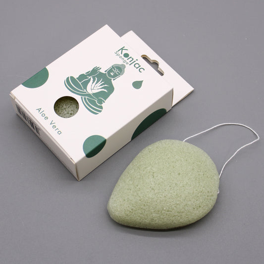 Teardrop Konjac Sponge – Aloe Vera | Healing Cleanse for Sensitive & Acne-Prone Skin - Crystal Nest