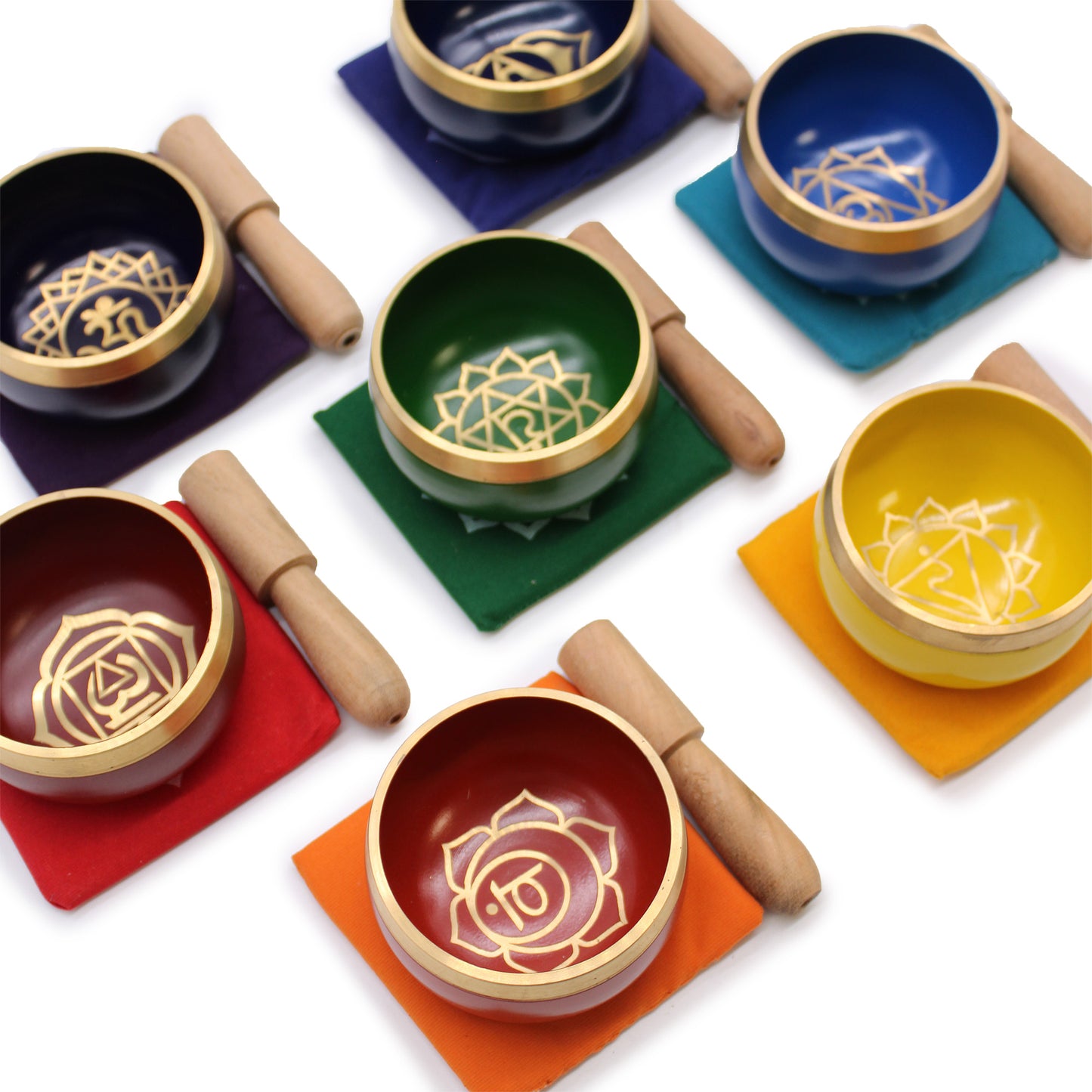 Chakra Pyramid Singing Bowl Gift Set - Crystal Nest