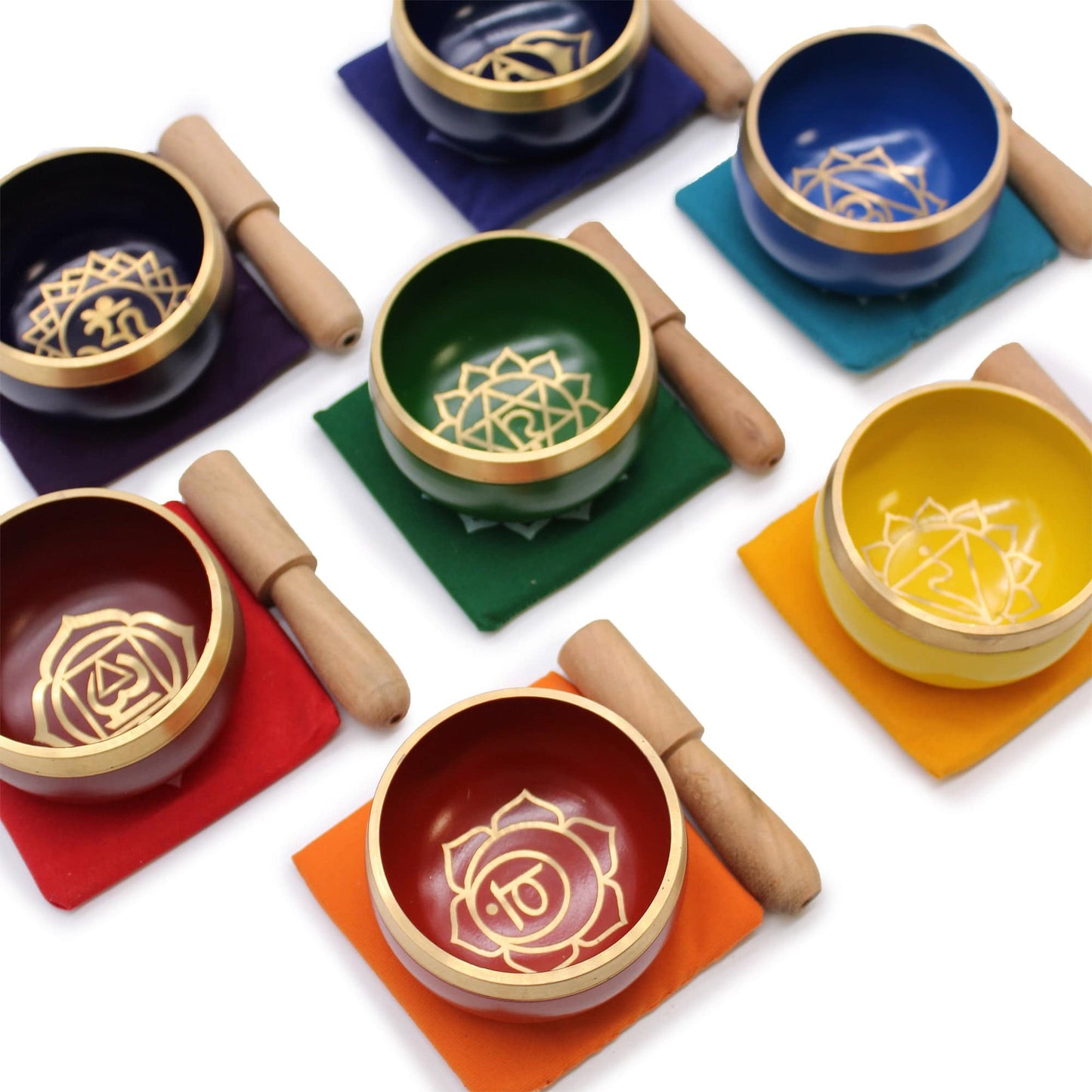Chakra Pyramid Singing Bowl Gift Set - Crystal Nest
