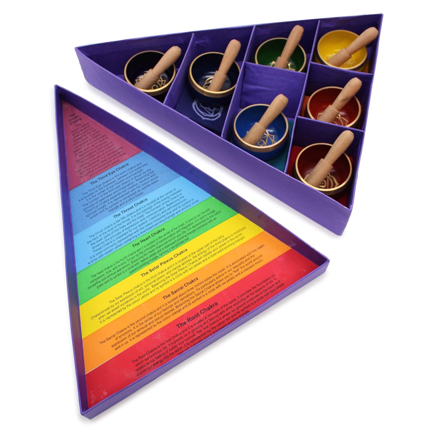 Chakra Pyramid Singing Bowl Gift Set - Crystal Nest