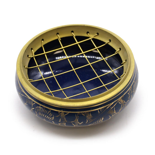 Throat Chakra Dark Blue Charcoal Incense Burner Jar - Crystal Nest