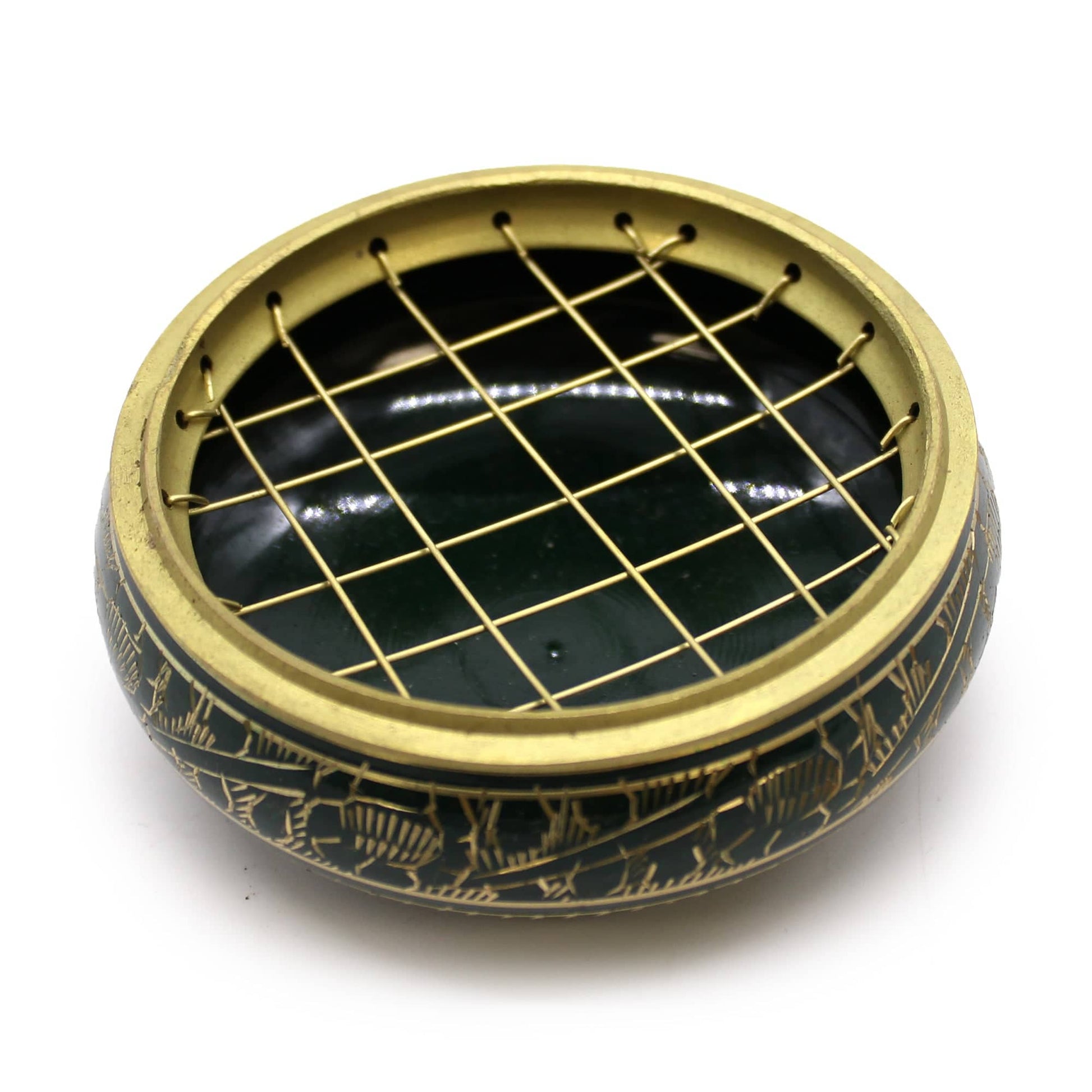 Heart Chakra Dark Green Charcoal Incense Burner Jar - Crystal Nest