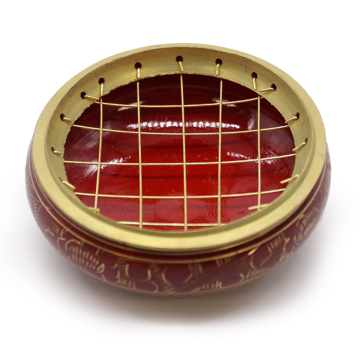 Root Chakra Burgundy Charcoal Incense Burner Jar - Crystal Nest