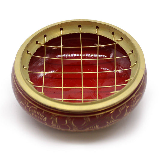 Root Chakra Burgundy Charcoal Incense Burner Jar - Crystal Nest