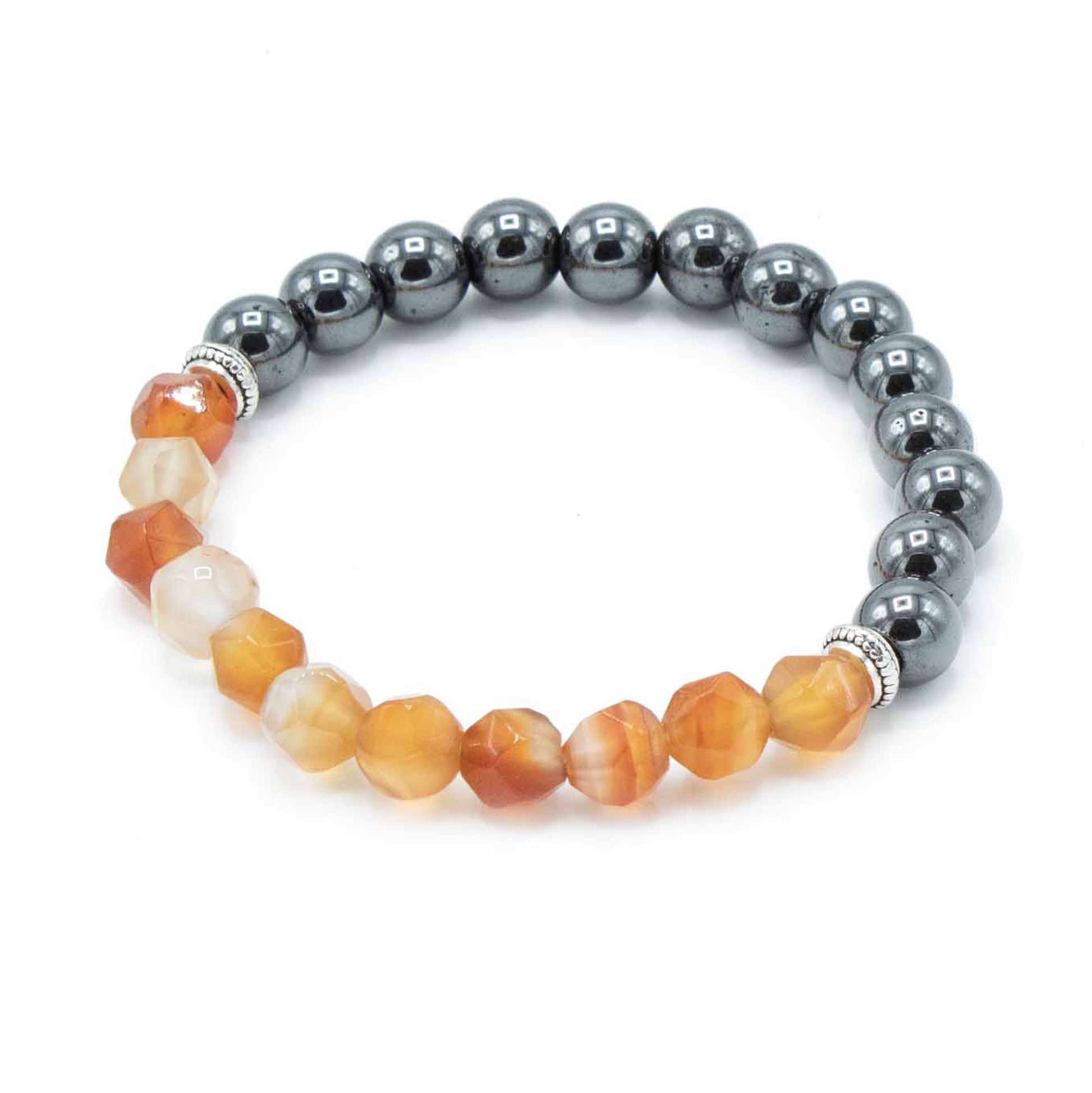 Magnetic Carnelian Faceted Gemstone Bracelet - Crystal Nest