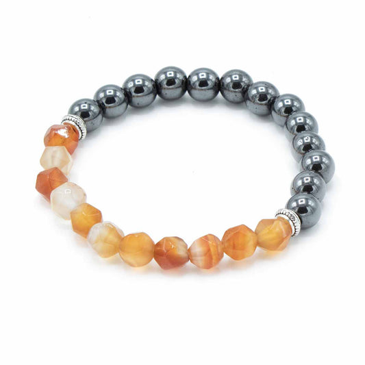 Magnetic Carnelian Faceted Gemstone Bracelet - Crystal Nest