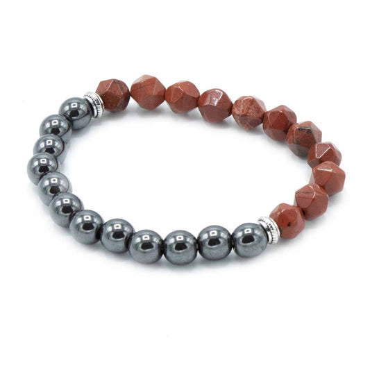 Magnetic Red Jasper Faceted Gemstone Bracelet - Crystal Nest