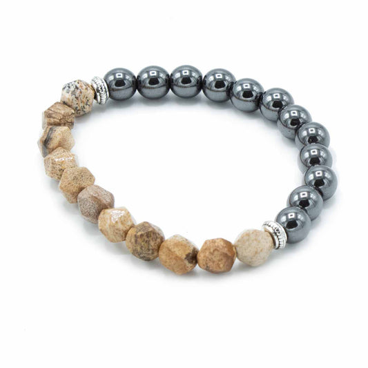 Magnetic Picture Jasper Faceted Gemstone Bracelet - Crystal Nest