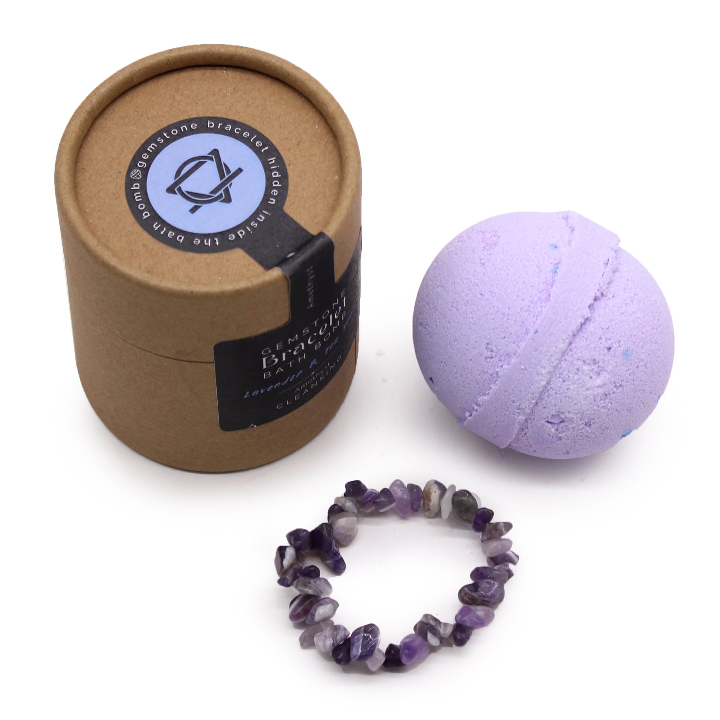 Amethyst Gemstone Bracelet Bath Bomb | Lavender & Tea Tree - Crystal Nest