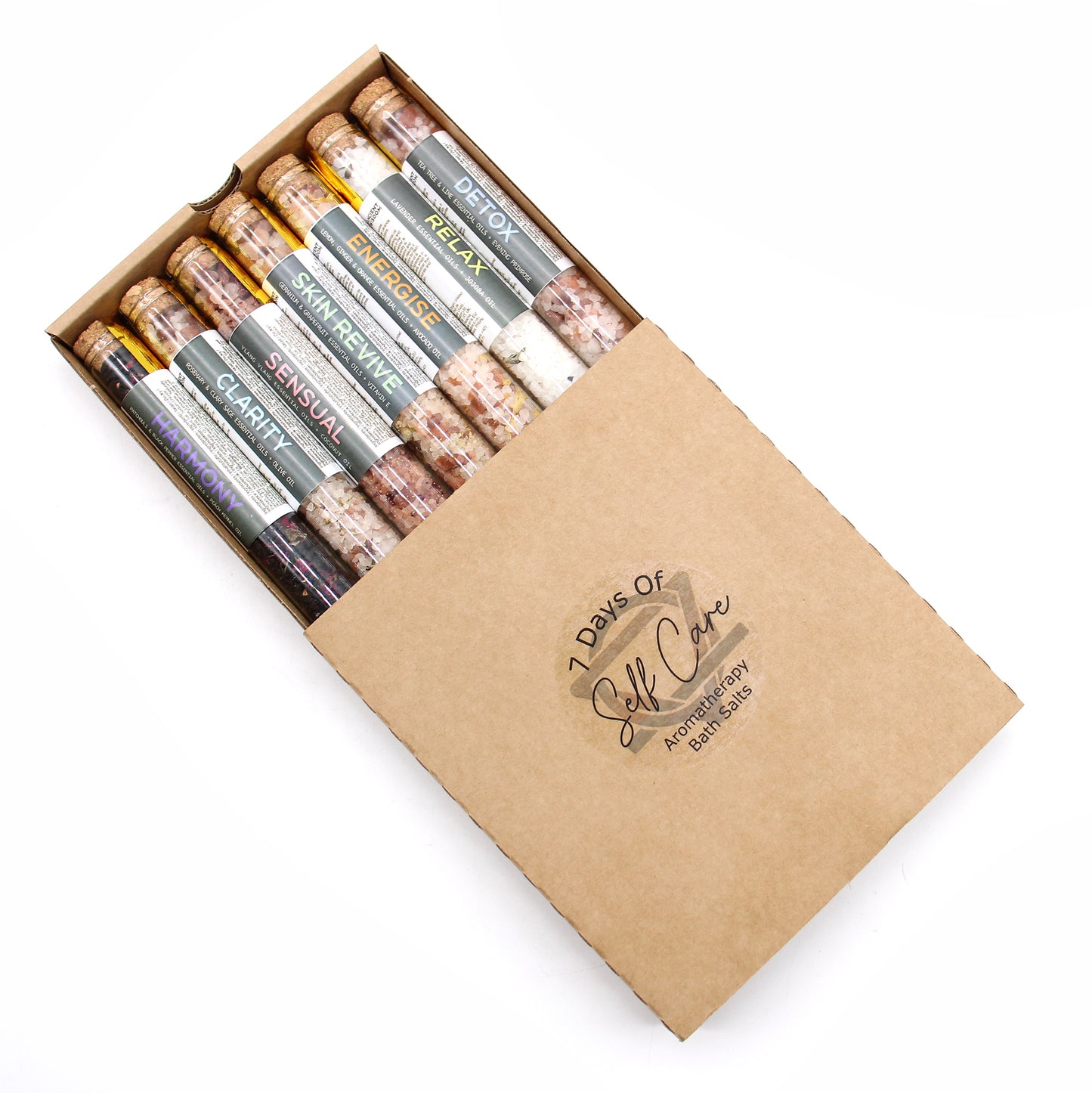 7 Blend Spa Bath Salt Vials Gift Set | Relax, Detox & Revitalise