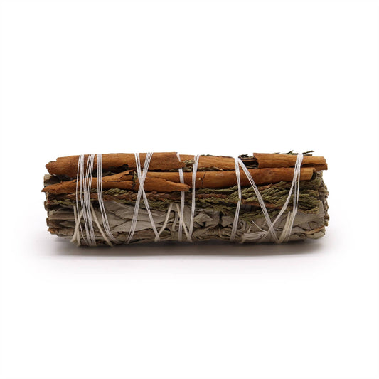 Smudge Stick - White Sage, Cedar & Cinnamon - Crystal Nest
