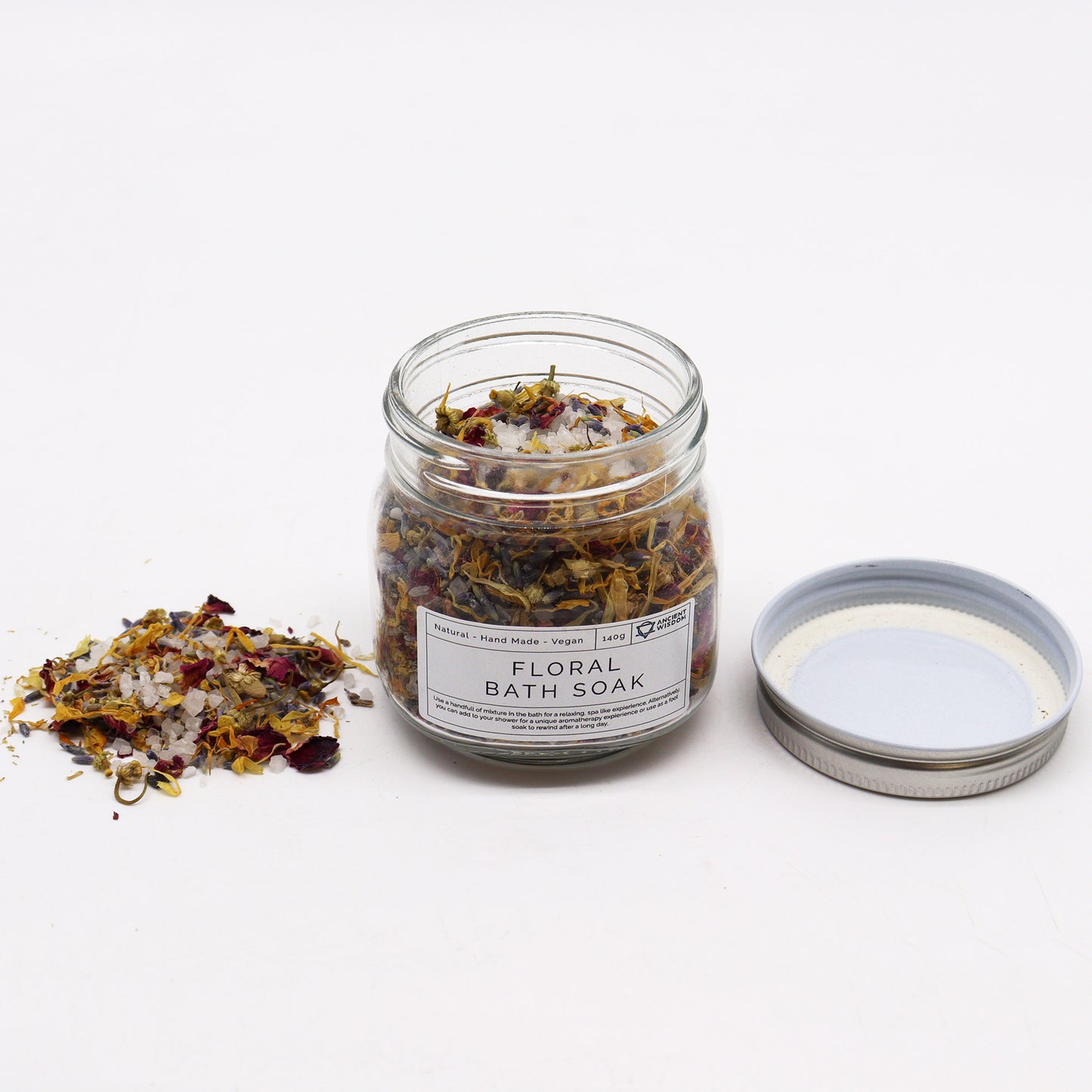 Floral Sea Salt Bath Soak | Natural Serenity & Rejuvenation 140g - Crystal Nest