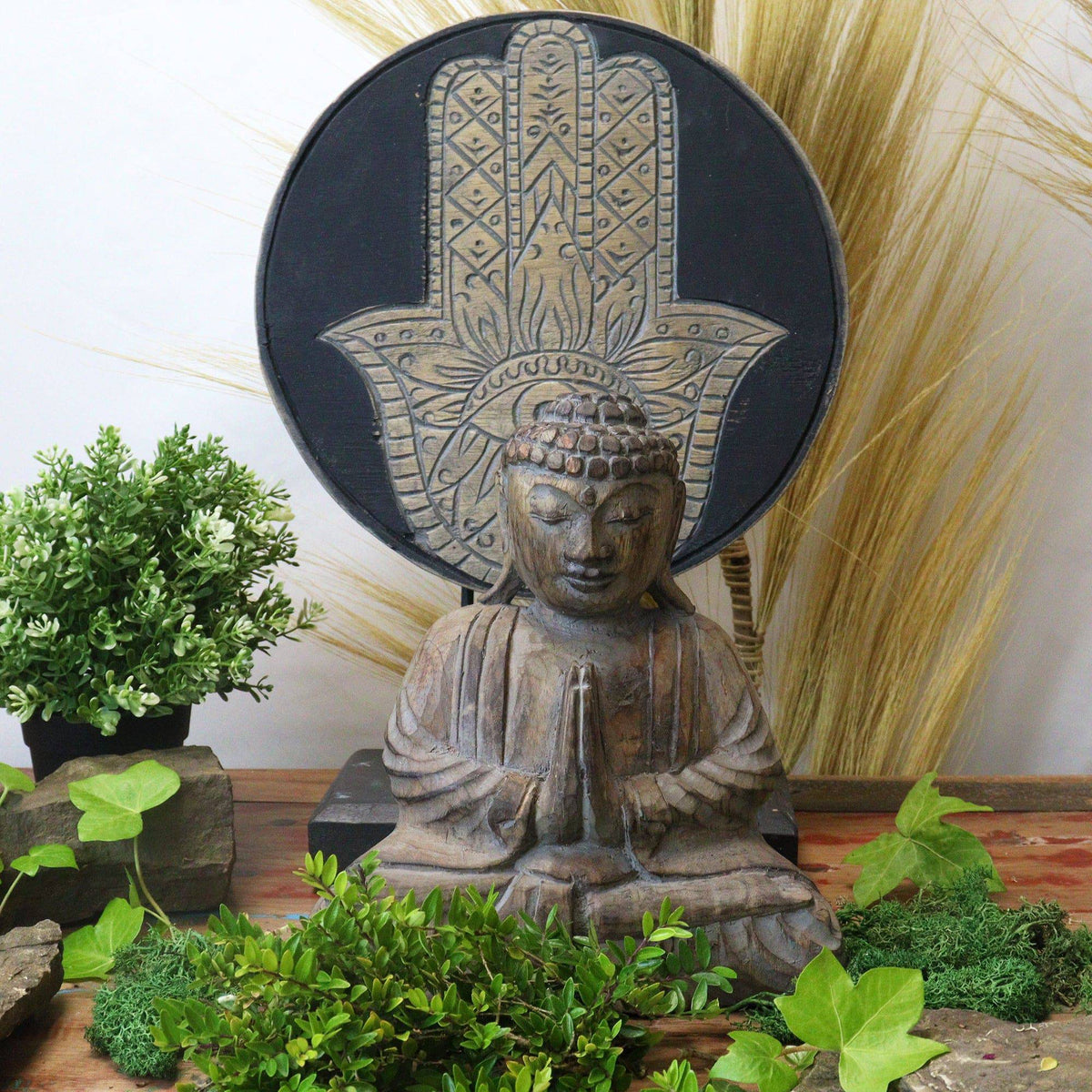 Buddha Feng Shui Set - Hamsa - Grey - Crystal Nest